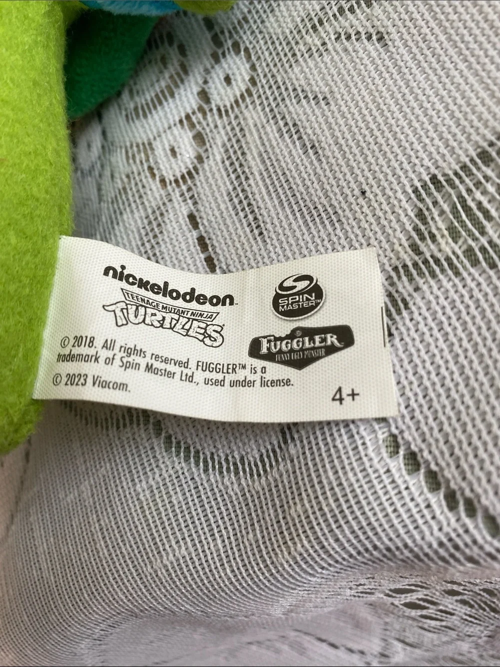 Fuggler Teenage Mutant Ninja Turtle Green & Blue Nickelodeon Plush Toy